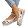 thumbnail image 5 of Womens Dress Sandals, Xunlbb Women's Fashion Casual Summer New Beach Fish Mouth Thick Bottom Sandals(Beige,Size:36), 5 of 9