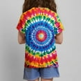 thumbnail image 5 of AherBiu Toddler Girls Clothes Tie-Dye Tops Short Sleeve Summer Casual Loose Crewneck Top Tees Tshirt for Kids, 5 of 5