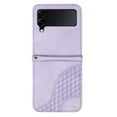 thumbnail image 4 of Allytech Slim PU Leather Case for Galaxy Z Flip 4, 3D Geometric Lattice Luxury Slim Fit Soft Shell Bumper Shockproof Cell Phone Case Cover for Samsung Galaxy Z Flip 4, Purple, 4 of 5