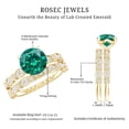 thumbnail image 6 of Rosec Jewels Lab Grown Emerald Wedding Ring Set - Emerald Engagement Ring with Band - AAAA Quality - With Jewelry Box, 18K Yellow Gold, US 11.50, 6 of 7