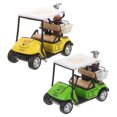 thumbnail image 3 of Shisuyan 2pcs Alloy Golf Cart Toy Model Mini Desktop Golf Cart Ornament Modern Themed Decor, 3 of 8