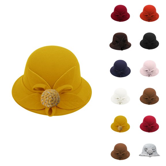 Women's Denim Bucket Hat - Vintage Foldable Summer Women'S Autumn And Winter Flowers Round Top Casual Fisherman'S Basin Cap Small Bowler Hat