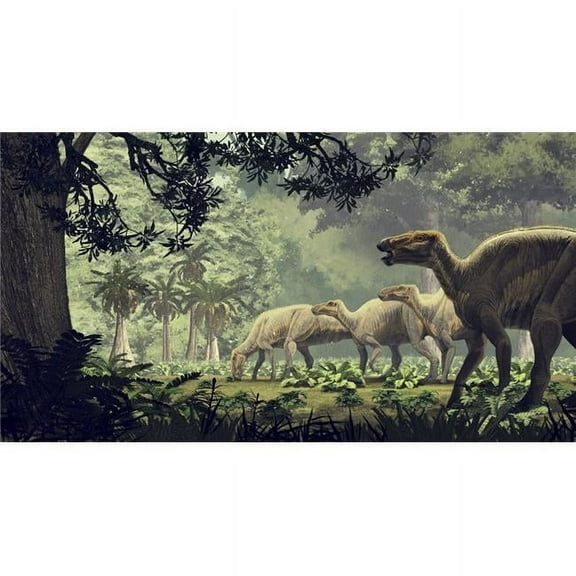 Edmontosaurus Annectens A Saurolophine Hadrosaur From The Maastrichtian, Late Cretaceous of North America Poster Print, 19 x 10