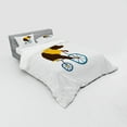 thumbnail image 3 of Ambesonne Cartoon Bedding Set 3 Pcs, Bear Bicycle Circus, Twin, Brown Yellow, 3 of 3
