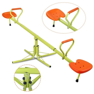 Zeny Kids Seesaw Swivel Teeter-Totter Home Playground Equipment, 360 Degrees Rotating Safe, Outdoor Fun for Kids, Toddlers, Boys, Children
