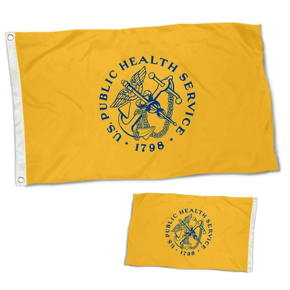 Dutern Double Sided United States Public Health Service USPHS Flag Banner 3 Ply with Brass Grommets 2x3 Feet