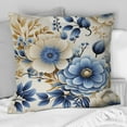 thumbnail image 2 of Designart "Blue Harmony Bouquet in Classic Style" Floral Printed Throw Pillow, 2 of 5