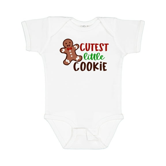 Inktastic Cutest Little Cookie Cute Christmas Gingerbread Man Boys or Girls Baby Bodysuit