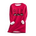 thumbnail image 2 of Women's Pullover With Print Comfortable Round Neck Winter Homewear Sweater Compression Shirt Women Warm Tops for Men Thermal Top Women Long Sleeve Men Thermal Shirt Thermals Underwear Women Thermal, 2 of 2
