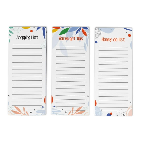 Inkdotpot Pack of 3 Magnetic Fridge To-Do List Notepads- Magnetic Memo Pads For Refrigerator-(50 Sheets Each)-FY