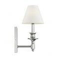 thumbnail image 3 of 1 Light Traditional Metal Wall Sconce with Cylinder Off-White Fabric Shade-15 inches H By 6.9 inches W-Warm Brass Finish Bailey Street Home, 3 of 4