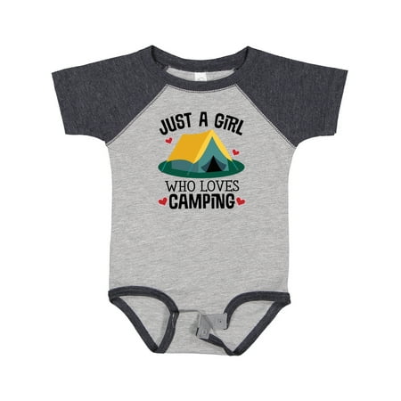 

Inktastic Just a Girl Who Loves Camping Girls Baby Bodysuit
