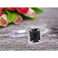 thumbnail image 4 of Classic And Stunning Look 10k White Gold 1.75 Carat Emerald Cut Black Diamond Moissanite Engagement Ring, 4 of 6