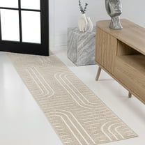 JONATHAN Y SCANDINAVIAN 2 x 8 Runner Rug, Anders Arch Stripe Two-Tone - Beige/Cream, SCN107C-28