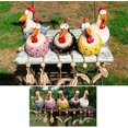 thumbnail image 5 of Un juego de 5 decoraciones de jardín de pollo de cerámica - para terrazas, jardines y balcones (polvo negro, amarillo, azul grisáceo, blanco, morado) Zefei Wu 9024735023067, 5 of 5