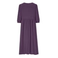 thumbnail image 6 of Fewfanhot Dresses for Women Casual Comfy Cotton Crew Neck 3/4 Sleeve Tunic Beach Long Dresses, 6 of 9