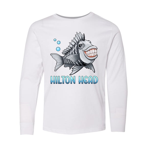 Inktastic Hilton Head Sheepshead Fish Long Sleeve Youth T-Shirt