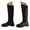 ZN-Black, variant on Karoyedx Womens Cowgirl Boots Women's Knee-High Boots Comfortable Flat Low Heel Round Toe Stretchy Suede Slouch Boots with Side Zipper White Size,9