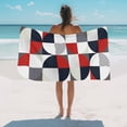 thumbnail image 3 of Beach Towel Modern Geometric Bath Pool Towels Red Abstract Mid Century Absorbent Beach Towel Soft Large Quick Dry Lightweight Camping Travel Sports Yoga Gym Swim Towels for Adult 35x70 Inch, 3 of 9