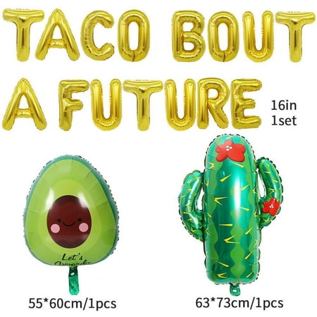 esafio Hawaii Party Balloon Decoration, TACO BOUT A FUTURE Avocado & Cactus Balloon Combination
