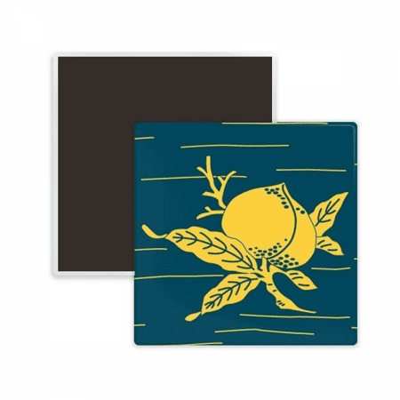 

Painting Culture Yellow Peach Square Ceracs Fridge Magnet Keepsake Memento