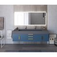 thumbnail image 5 of Castello USA Nile 72" Blue Wood Floating Vanity with Gray Top and Gold Trim, 5 of 8
