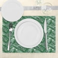 thumbnail image 3 of Ambesonne Palm Leaf Place Mats Set of 4, Watercolor Jungle, Standard Size, Forest Green and White, 3 of 6