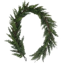2025 & CISIL - Christmas Cedar Garland Artificial Realistic Soft And Thickness Green Faux Cedar Garland For Home Fireplace Indoor Outdoor Holiday Party Decoration