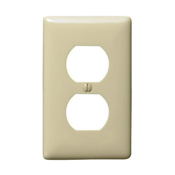 Hubbell 1-Gang Ivory Duplex Midsize Nylon Wall Plate NPJ8IZ