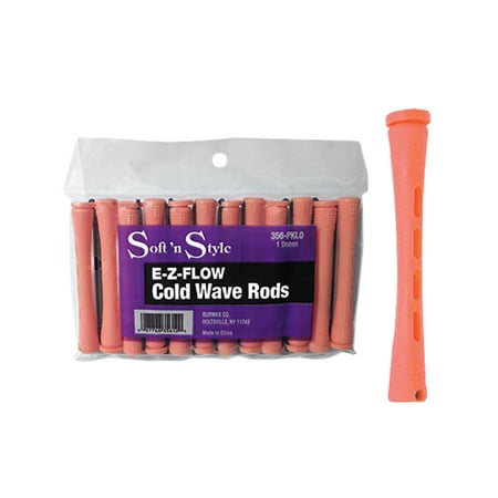 SOFT 'N STYLE Smooth E-Z Flow Cold Wave Rods 1 Dozen Long Pink
