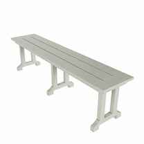 WestinTrends Malibu 65" Outdoor Dining Bench, All Weather Resistant Poly Lumber Patio Garden Bench Trestle Long Bench for Both Outdoor and Indoor, Sand