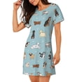 thumbnail image 2 of Naloa Dog Pets Print Women Nightgowns,Womens Loungewear,Short Sleeve Sleepwear,Comfy Ladies Nightdress, 2 of 6