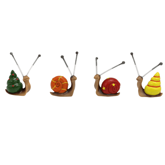 Festive Snail Figurines With Unique Holiday-Themed Shells Handcrafted Decorative Accents For Home Decor