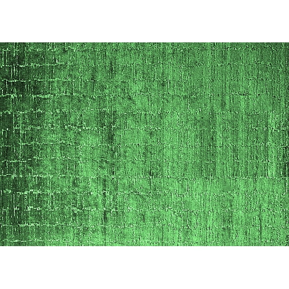 Ahgly Company Indoor Rectangle Solid Emerald Green Modern Area Rugs, 4' x 6'