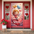 thumbnail image 5 of Angel Theme Welcome Banner Heart Pattern Love Display Rose Decor Romantic Angel Backdrop for Valentine's Day Welcome Party Wedding, 5 of 9