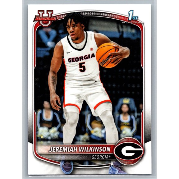2025 Bowman University Chrome Basketball Jeremiah Wilkinson BPP-70 Georgia Bulldogs Georgia Bulldogs NCAA Basketball Trading Card