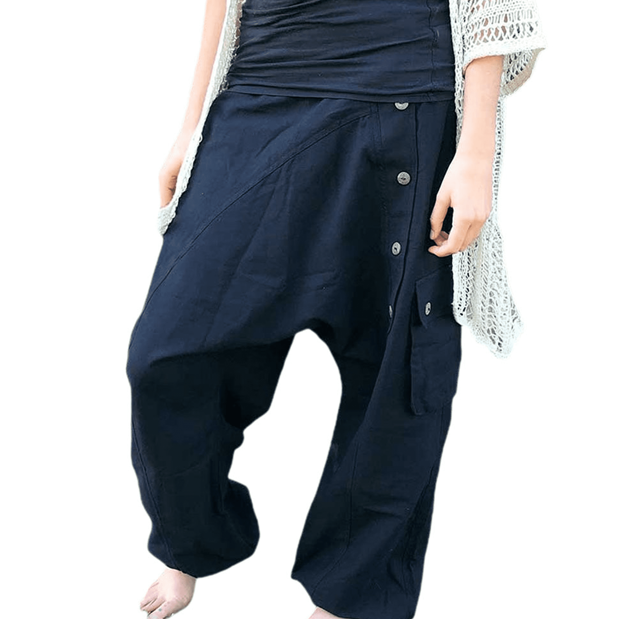 Pybcvrrd Pybcvrrd Men´s Green Harem Pants Loose Pant for Yoga