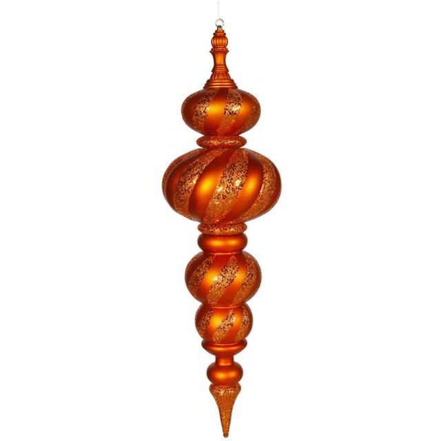 Ornement de Tourbillon Pailleté Mat Orange Brûlé, 43 Po.