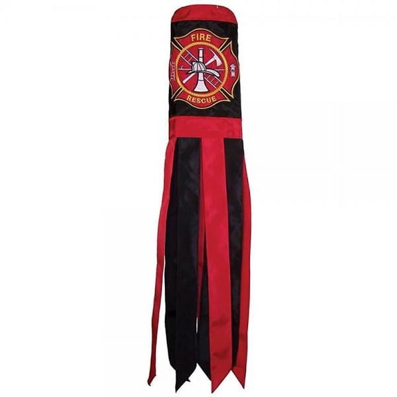 In the Breeze 4174 — Fire Rescue 40-inch Windsock - Fire Fighter Service Decoraton