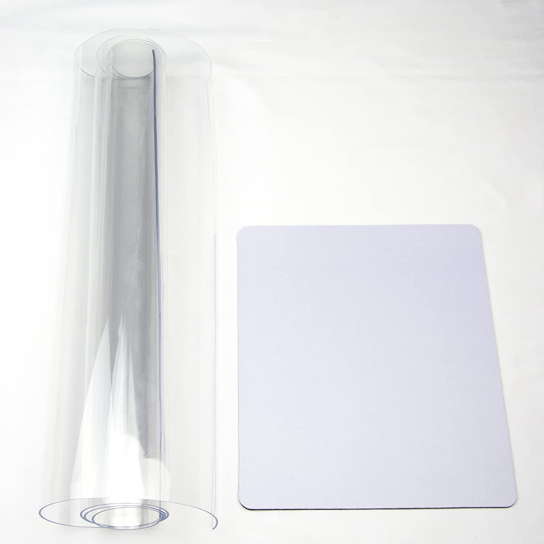 Dalton Desk Writing Mat Clear Non-Slip Soft Writing Desk Pad Large and Mouse Pad Set for Home and Office Clear, 15.75 31.90 