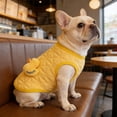 thumbnail image 6 of Winter Thermal Dog Coat Sleeveless Small Dog Jacket Yellow Polyester 35x25cm Windproof Water-Repellent Zipper Closure Lightweight Warm Pet Wear, 6 of 6