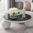thumbnail image 3 of M optimized Round Tempered Glass Table Tops in Various Sizes with Beveled Polished Edge from 24 to 38.6 inches for Dining Table Coffee Table, Black, 3 of 9