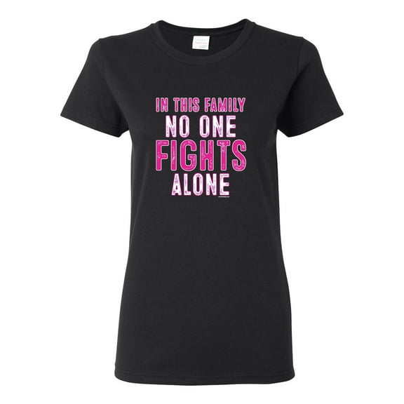 In This Family No One Awareness Womens Graphic T-Shirt, Black, Small