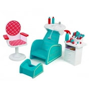 Playtime by Eimmie Wood Nail Salon Spa Playset w/ Accessories for 18" Dolls
