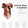 thumbnail image 5 of Lsque Silhouette Trumpet Red Art Women's Crew Neck Short Sleeve Bodysuit Basic T Shirts Tops Onesie Adult Cute Pajama-Small, 5 of 8