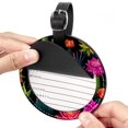 thumbnail image 2 of Cactus Set of 2pcs PU Leather Round Suitcase Tags with Privacy Cover and Name ID Tag - Ideal for Travel Luggage, Handbags, Backpacks, School Bags, 2 of 6