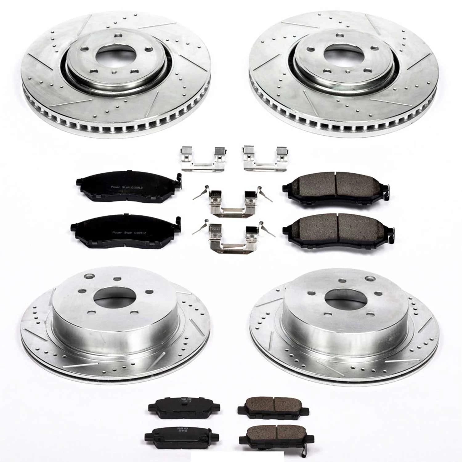 PowerStop Front and Rear Z23 Evolution Sport Carbon-Fiber Ceramic Brake Pad and Drilled & Slotted Rotor Kit Fits: INFINITI Select Models K4477