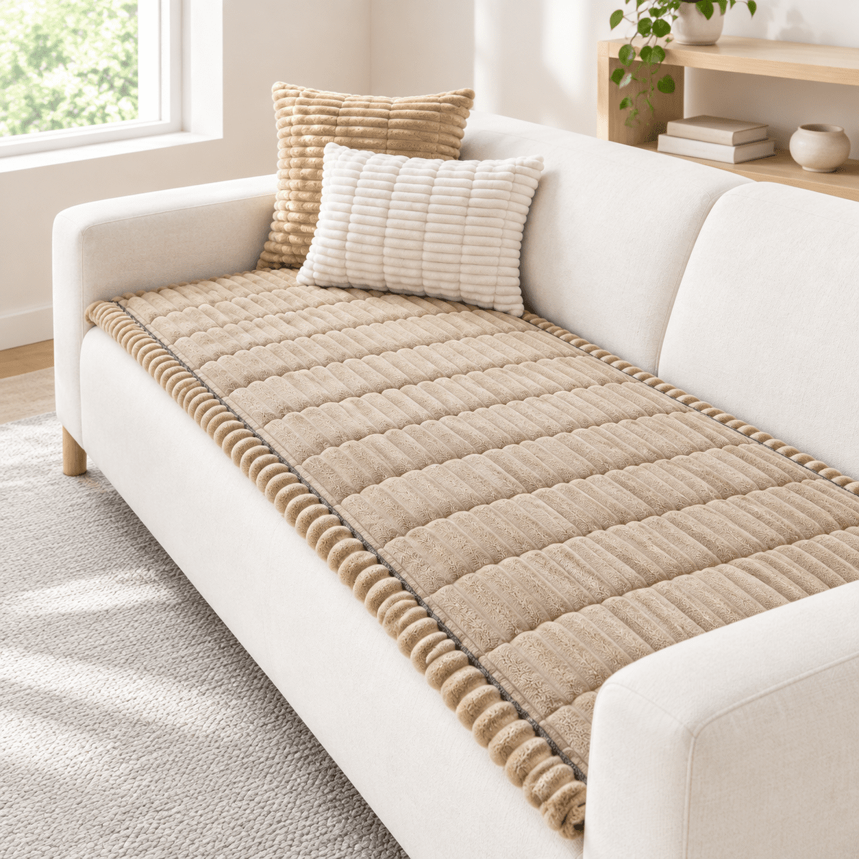 Coffee 27.6 x 59.1 Pet Friendly Washable Non-Slip Sofa Protector