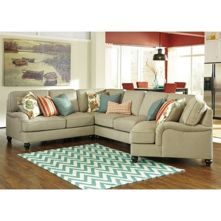 Ashley Kerridon 4 Piece Fabric Right Cuddler Sectional in ...