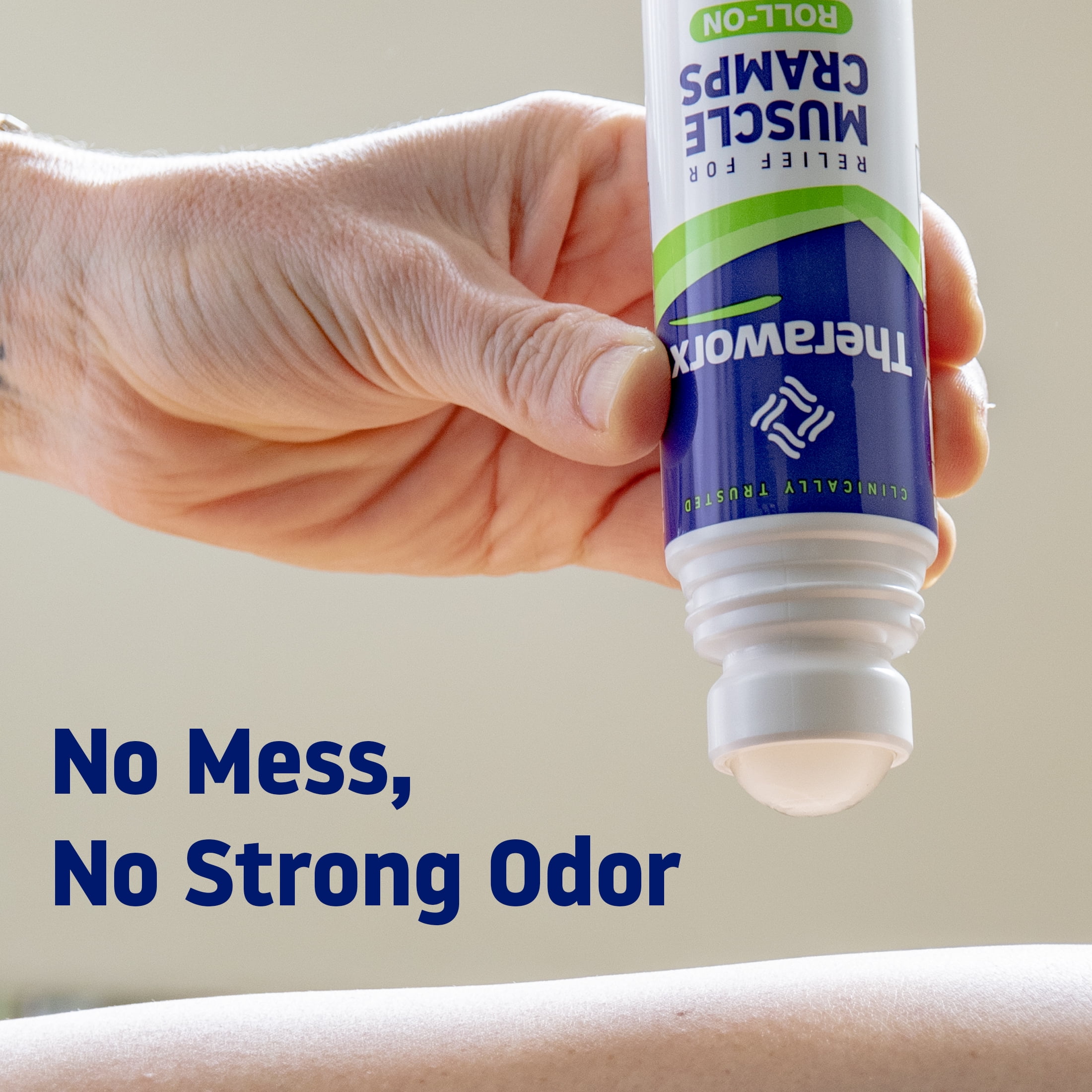 Theraworx Muscle Cramps Roll-On, Helps relieve Muscle Cramps & Spasm, with Magnesium Sulfate, 2.5 oz
